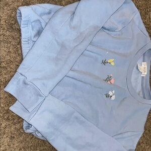 Blue Kids Sweater with Floral Design